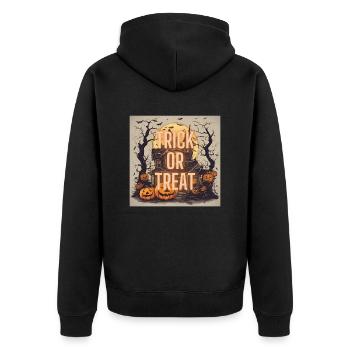 🎃 Design d’Halloween 🍬 « Trick or Treat » - Veste à capuche bio Premium Unisexe - noir - Dos - Nico (187cm)