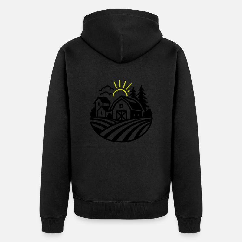 Ferme Bauernhof - Veste à capuche bio Premium Unisexe - noir