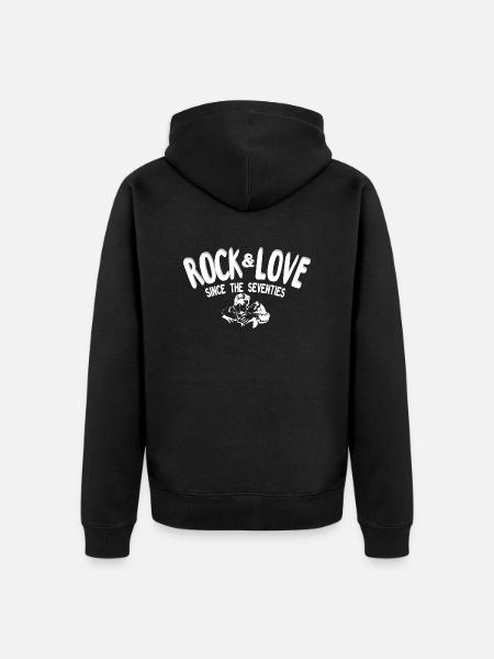 Rock Love since the seventies - Unisex Premium Organic Zip Hoodie - black