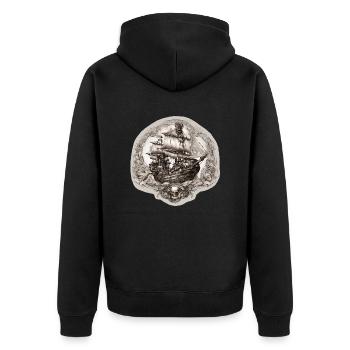 Bateau pirate - Veste à capuche bio Premium Unisexe - noir - Dos - Nico (187cm)