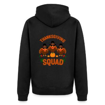 Erntedank Trupp - Unisex Premium Bio Zip Hoodie - Schwarz - Hinten - Nico (187cm)