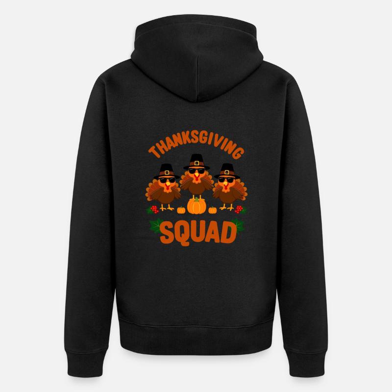 Équipe de Thanksgiving - Veste à capuche bio Premium Unisexe - noir