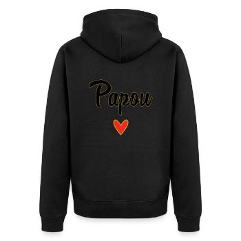 PAPUAN. DAD. FATHER'S DAY. HAPPY FATHER'S DAY - Unisex Premium Organic Zip Hoodie - black - Back - Nico (187cm)