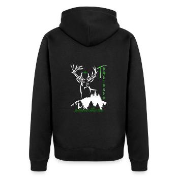 Le cœur vert de Thuringe-Allemagne - Veste à capuche bio Premium Unisexe - noir - Dos - Nico (187cm)
