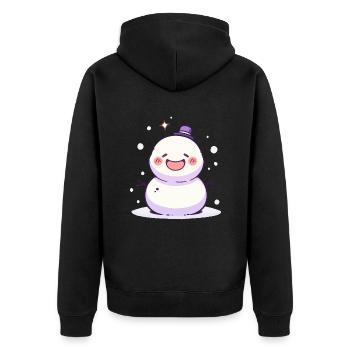 Cute Christmas Snowman - Holiday Design - Unisex Premium Organic Zip Hoodie - black - Back - Nico (187cm)