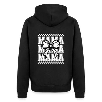 Mama - Unisex Premium Bio Zip Hoodie - Schwarz - Hinten - Nico (187cm)