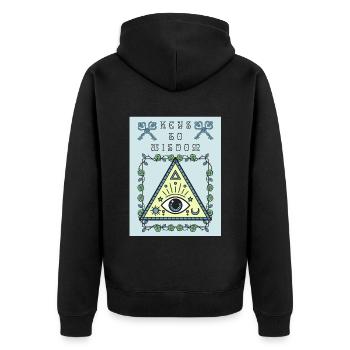 Troisième œil, l’œil qui voit tout, occulte - Veste à capuche bio Premium Unisexe - noir - Dos - Nico (187cm)