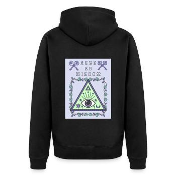 Troisième œil, l’œil qui voit tout, occulte - Veste à capuche bio Premium Unisexe - noir - Dos - Nico (187cm)