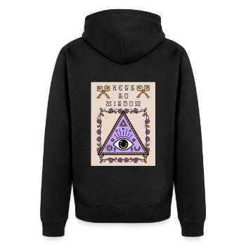 Troisième œil, l’œil qui voit tout, occulte - Veste à capuche bio Premium Unisexe - noir - Dos - Nico (187cm)