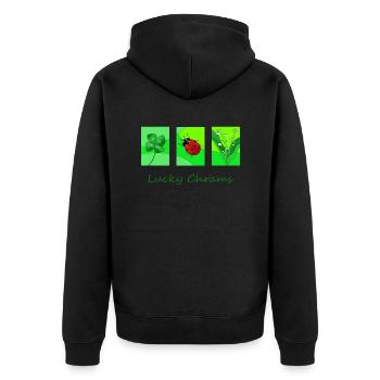 Lucky Charms - Unisex Premium Organic Zip Hoodie - black - Back - Nico (187cm)