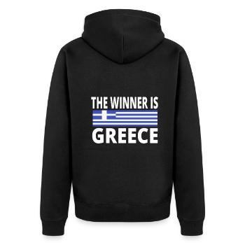 Griechenland Urlaub Sommer T-Shirt geschenidee - Unisex Premium Bio Zip Hoodie - Schwarz - Hinten - Nico (187cm)