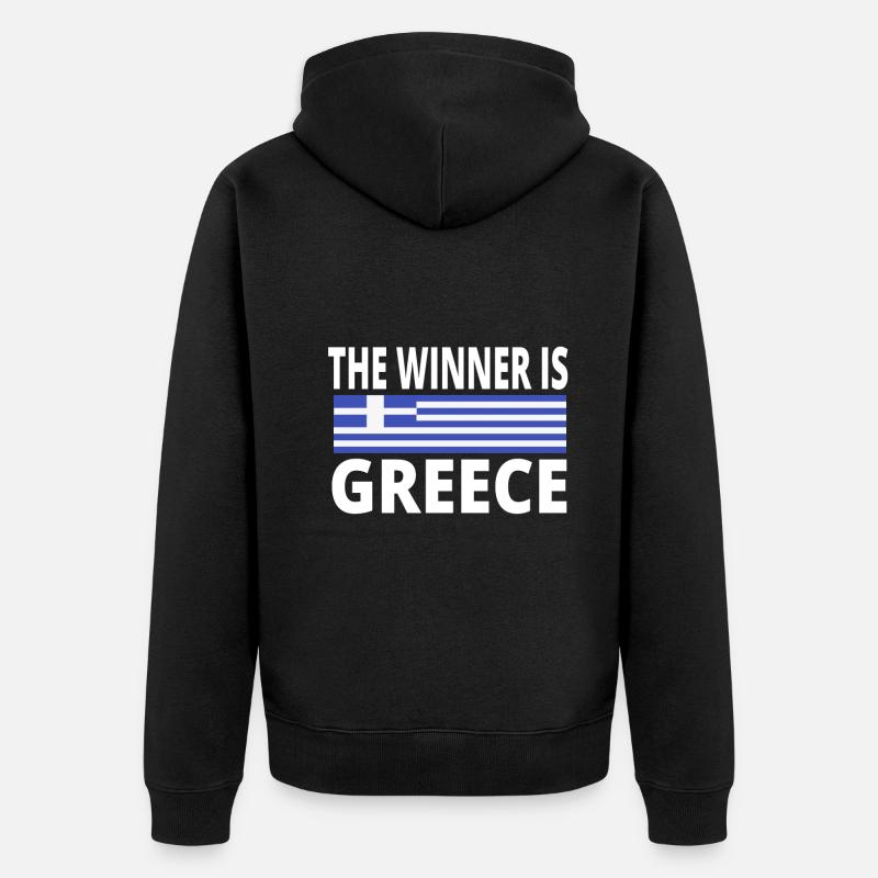 Grèce Vacances Été T-Shirt - Veste à capuche bio Premium Unisexe - noir