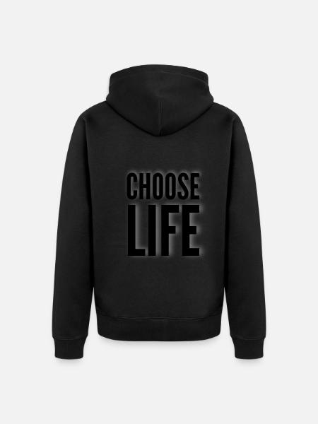 CHOOSE LIFE WHAM! George Michael T--SHIRT - Unisex Premium Organic Zip Hoodie - black