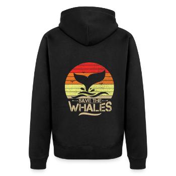 Whale Love T-Shirt Animal Protection Peace Vegan - Veste à capuche bio Premium Unisexe - noir - Dos - Nico (187cm)