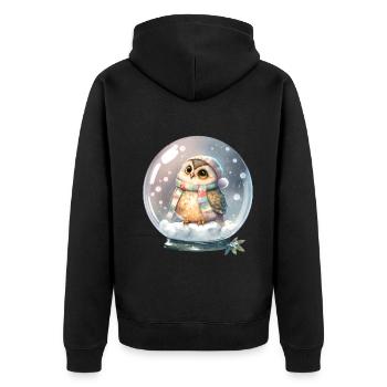 Cute Owl Glass Ball Water Filled Baby T-shirt - Unisex Premium Organic Zip Hoodie - black - Back - Nico (187cm)