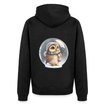 Cute Owl Glass Ball Water Filled Baby T-Shirt - Unisex Premium Organic Zip Hoodie - black - Back - Nico (187cm)