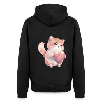 Mignon bébé chat maman enfants T-shirt - Veste à capuche bio Premium Unisexe - noir - Dos - Nico (187cm)