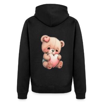 Teddy Bear Cuddly Toy Toy Sleep T-shirt - Veste à capuche bio Premium Unisexe - noir - Dos - Nico (187cm)