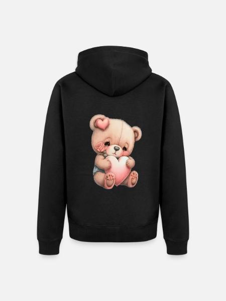 Teddy Bear Cuddly Toy Toy Sleep T-shirt - Unisex Premium Organic Zip Hoodie - black