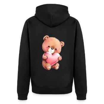 Teddy Bear Cuddly Toy Toy Sleep T-shirt - Veste à capuche bio Premium Unisexe - noir - Dos - Nico (187cm)