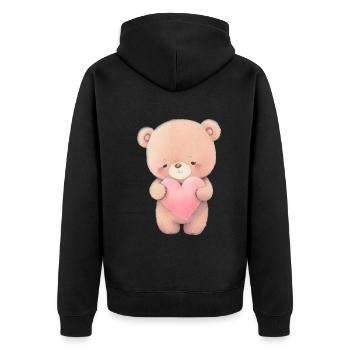 Teddy Bear Cuddly Toy Toy Sleep T-shirt - Veste à capuche bio Premium Unisexe - noir - Dos - Nico (187cm)
