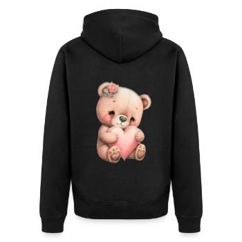 Teddy Bear Cuddly Toy Toy Sleep T-shirt - Veste à capuche bio Premium Unisexe - noir - Dos - Nico (187cm)