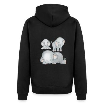 Elephant Family Mama Baby T-Shirt - Veste à capuche bio Premium Unisexe - noir - Dos - Nico (187cm)