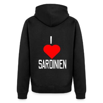 Sardaigne Tour 2022 T-shirt vacances été - Veste à capuche bio Premium Unisexe - noir - Dos - Nico (187cm)