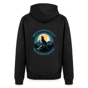 Vagabond au clair de lune - Veste à capuche bio Premium Unisexe - noir - Dos - Nico (187cm)