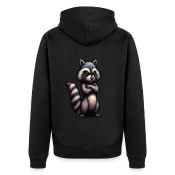 raton laveur ratons laveurs animal de la forêt raton laveur drôle - Veste à capuche bio Premium Unisexe - noir - Dos - Nico (187cm)