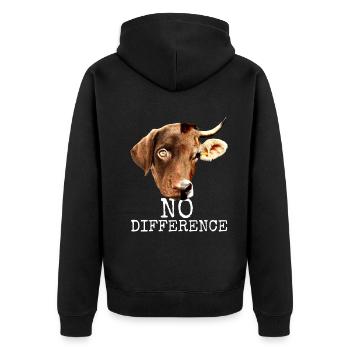 No Difference Pro Vegan Vegetan Tierschutz - Veste à capuche bio Premium Unisexe - noir - Dos - Nico (187cm)