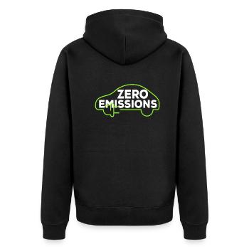Electric Car Zero Emissions Electric Electric Car - Unisex Premium Organic Zip Hoodie - black - Back - Nico (187cm)