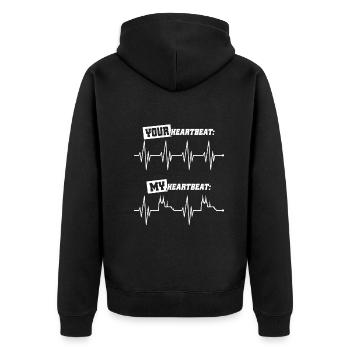 Köln Mein Herzschlag Herz Ich Liebe Kölsch Kölner - Unisex Premium Bio Zip Hoodie - Schwarz - Hinten - Nico (187cm)