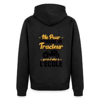 Né pour conduire un tracteur humour cadeau - Veste à capuche bio Premium Unisexe - noir - Dos - Nico (187cm)