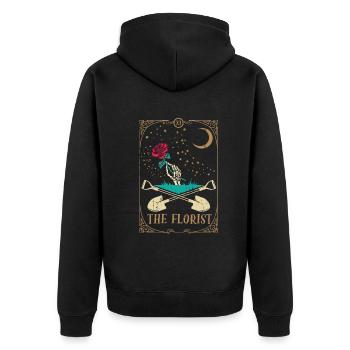 Rose Tarot Card Occult Club Gothic Florist - Unisex Premium Organic Zip Hoodie - black - Back - Nico (187cm)