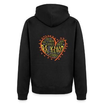 Kind Word Cloud Heart Inclusion Kindness Unity Day - Unisex Premium Bio Zip Hoodie - Schwarz - Hinten - Nico (187cm)