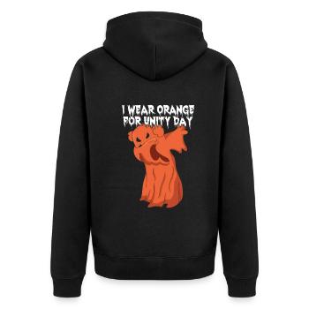 Ghost End Bullying Kindness Wear Orange Unity Day - Unisex Premium Bio Zip Hoodie - Schwarz - Hinten - Nico (187cm)