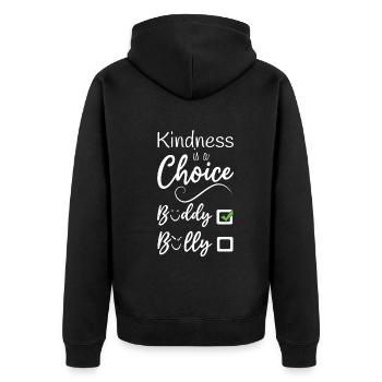 Check Kindness Is A Choice Awareness Unity Day - Unisex Premium Bio Zip Hoodie - Schwarz - Hinten - Nico (187cm)