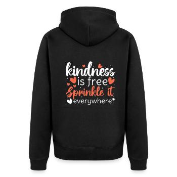 Kindness Sprinkle Orange Awareness Unity Day - Unisex Premium Bio Zip Hoodie - Schwarz - Hinten - Nico (187cm)