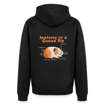 Anatomie animale de chien de compagnie du cochon de poule de Guinée - Veste à capuche bio Premium Unisexe - noir - Dos - Nico (187cm)