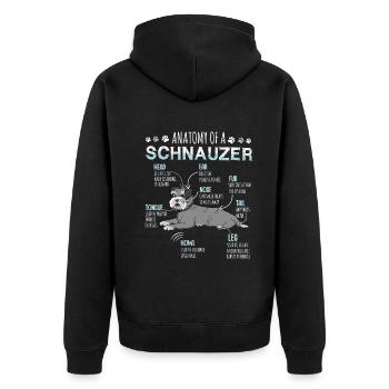 Definition Animal Pet Anatomy Of Schnauzer Dog - Unisex Premium Bio Zip Hoodie - Schwarz - Hinten - Nico (187cm)