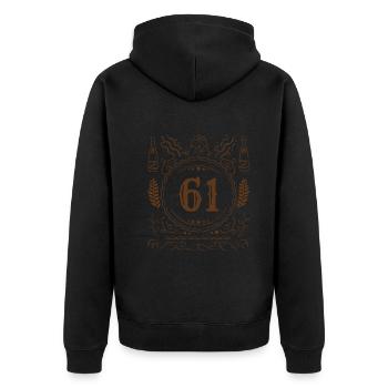 Retro Vintage Age 61 Year Old Birth Born Beer - Unisex Premium Bio Zip Hoodie - Schwarz - Hinten - Nico (187cm)
