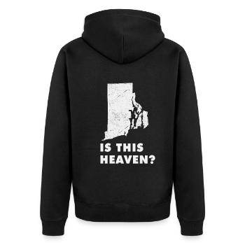 Carte terrestre Amérique État Accueil Paradis Rhode Island - Veste à capuche bio Premium Unisexe - noir - Dos - Nico (187cm)