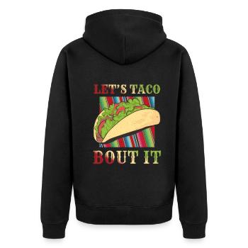 Talk About Retro Vintage Mexican Food Taco - Unisex Premium Bio Zip Hoodie - Schwarz - Hinten - Nico (187cm)