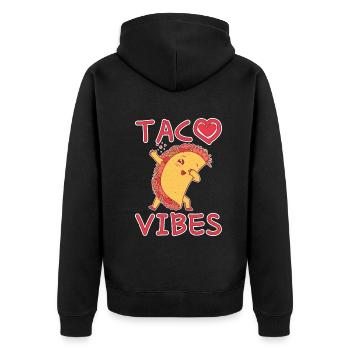 Cute Kawaii Heart Dab Dabbing Taco Vibes - Unisex Premium Organic Zip Hoodie - black - Back - Nico (187cm)