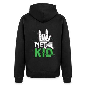 Rock Sign Rock Hand Metal Kid Music Lover Rock - Unisex Premium Bio Zip Hoodie - Schwarz - Hinten - Nico (187cm)