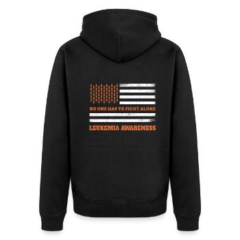 September Orange Ribbon Leukemia Cancer Awareness - Unisex Premium Organic Zip Hoodie - black - Back - Nico (187cm)