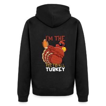 Rugby Dab Dabbing Turkey Football Fan Thanksgiving - Unisex Premium Organic Zip Hoodie - black - Back - Nico (187cm)