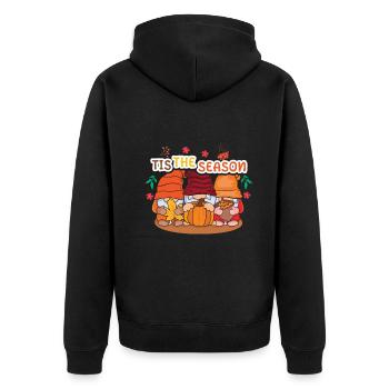 Pumpkin Seaon Of Gnomes Fall Thanksgiving Autumn - Unisex Premium Organic Zip Hoodie - black - Back - Nico (187cm)
