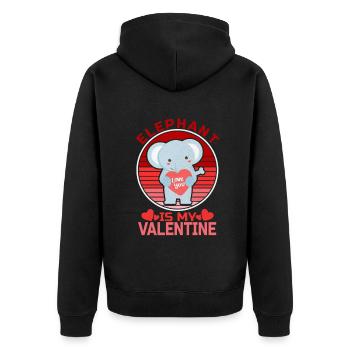 Elephant is My Valentine's Day - Veste à capuche bio Premium Unisexe - noir - Dos - Nico (187cm)